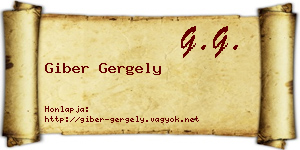 Giber Gergely névjegykártya